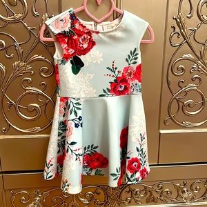 Hannah Banana Floral Rhinestone Detail Flared Dress